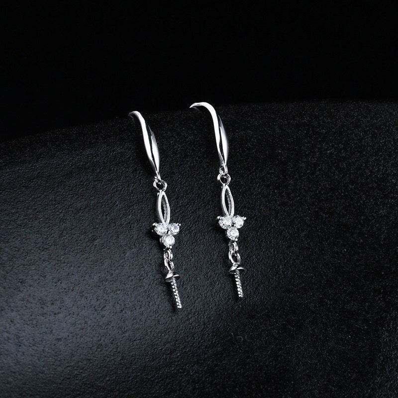 Crystals Flower Cup Pin Base Hook Earrings Setting Sterling Silver White Gold Fine 925 6-10mm For One Pearl No Prongs DIY Jewelry Wholesale