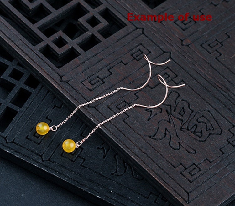 Wave Chain Pin Cup Earrings Hook Setting Tray Bulk Sterling Silver Gold Fine 925 6-10 mm For One Pearl Bead No Prongs DIY Jewelry Wholesale