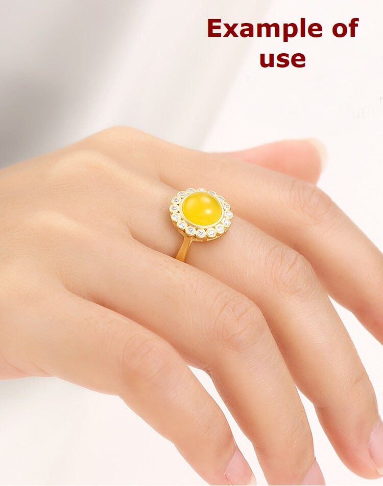 Ring Blank Setting 1pc Sterling Silver 925 Sunflower Round Base Gold Fine 6-10mm For One Stone Gemstone Adjustable No Prongs Wholesale