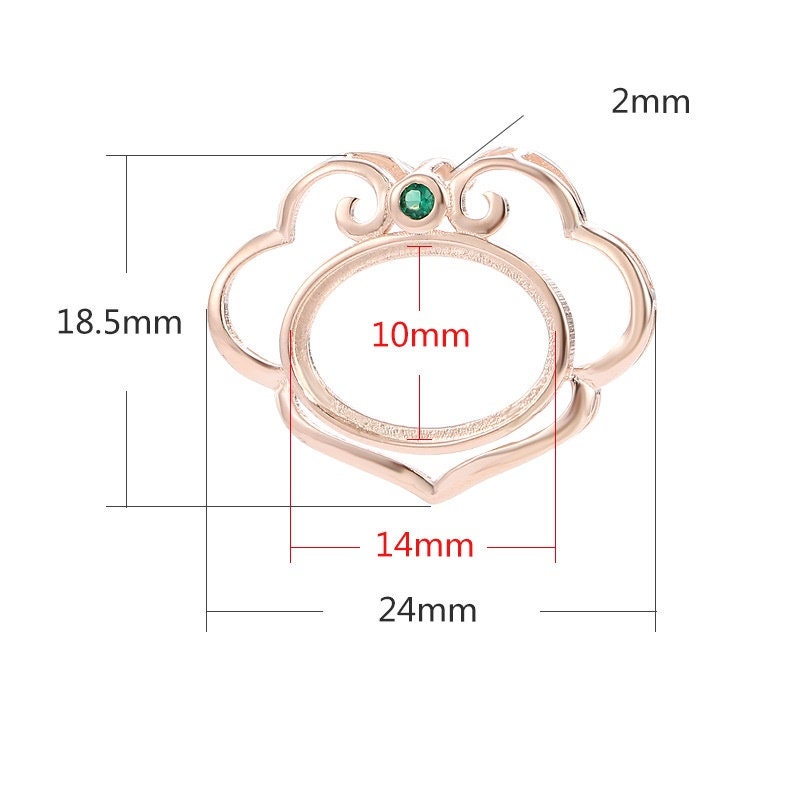 Vintage Oval Base Pendant Blank Setting Sterling Silver Rose Gold Fine 925 8-16mm For One Stone Gemstone Four Prongs DIY Jewelry Wholesale