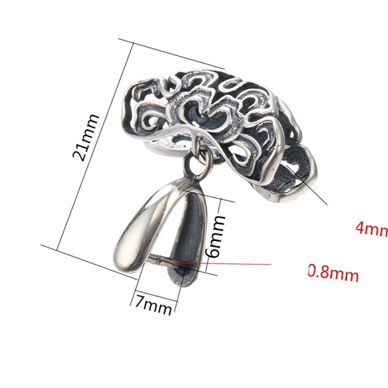 Ethnic Love Tree Buckle Clip Pendant Setting Sterling Silver Antique Fine 925 7x6 mm For One Stone Gemstone No Prongs DIY Jewelry Wholesale