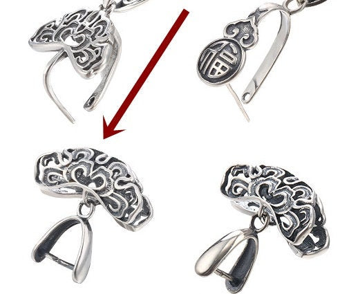 Ethnic Love Tree Buckle Clip Pendant Setting Sterling Silver Antique Fine 925 7x6 mm For One Stone Gemstone No Prongs DIY Jewelry Wholesale