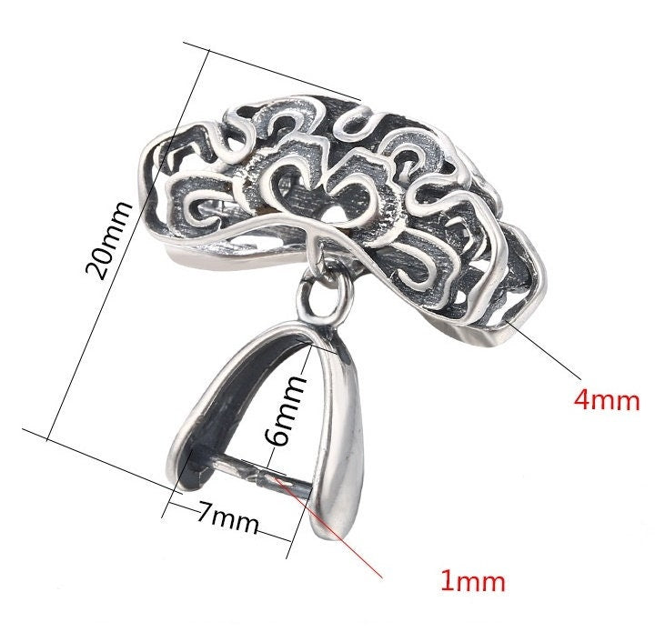 Ethnic Love Tree Buckle Clip Pendant Setting Sterling Silver Antique Fine 925 7x6 mm For One Stone Gemstone No Prongs DIY Jewelry Wholesale