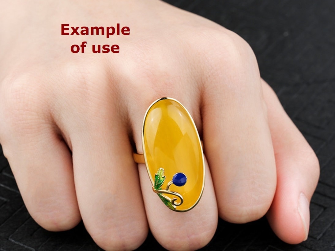 Ring Blank Setting 1pc Sterling Silver 925 Flower Leaf Oval Base Gold Fine 15x30mm For One Stone Gemstone Adjustable No Prongs Wholesale