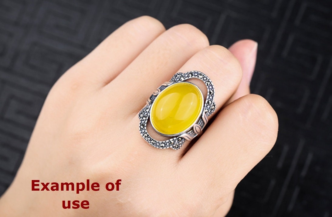 Ring Blank Setting 1pc Sterling Silver 925 Ethnic Flower Oval Base Fine 13.5x18mm For One Stone Gemstone Adjustable No Prongs Wholesale