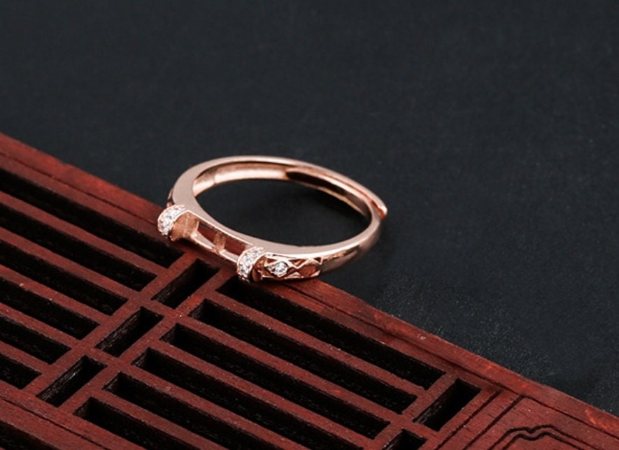 Ring Blank Setting 1pc Sterling Silver 925 Crystals Rectangle Base White Rose Gold Fine 3x8mm For One Stone Adjustable No Prongs Wholesale