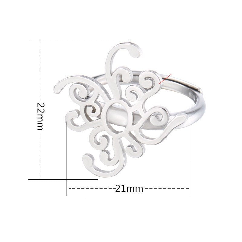 Ring Blank Setting 1pc Sterling Silver 925 Free Shape Base Bezel Rose Gold Fine 21x22mm For One Stone Adjustable With Prongs Wholesale