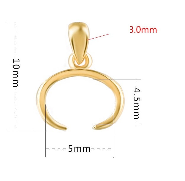 C-Shape Buckle Clip Pinch Bail Pendant Setting 925 Sterling Silver Rose Gold Fine 5x4.5mm For One Stone Gemstone DIY Jewelry Wholesale