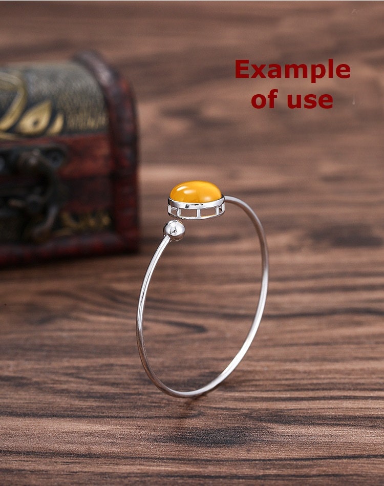 Cuff Bracelet Setting 10x14mm Sterling Silver 925 Round Base Adjustable Retro Mount For One Stone Wholesale Gold No Prongs DIY Jewelry 1pc