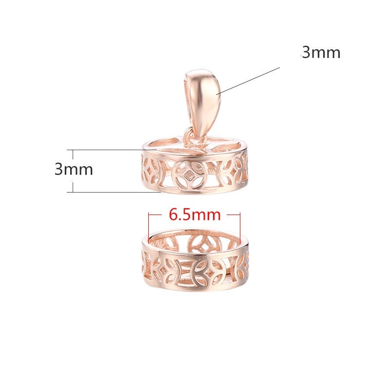 Openwork Bucket Base Pendant Blank Setting Sterling Silver Rose White Gold Fine 925 6.5-8.5mm For One Stone No Prongs DIY Jewelry Wholesale