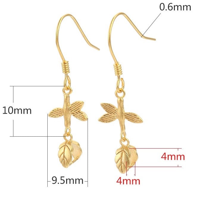 Vintage Leaf Clip Base Earrings Hook Setting Sterling Silver Rose Gold Fine 925 4x4mm For One Stone Gemstone No Prongs DIY Jewelry Wholesale