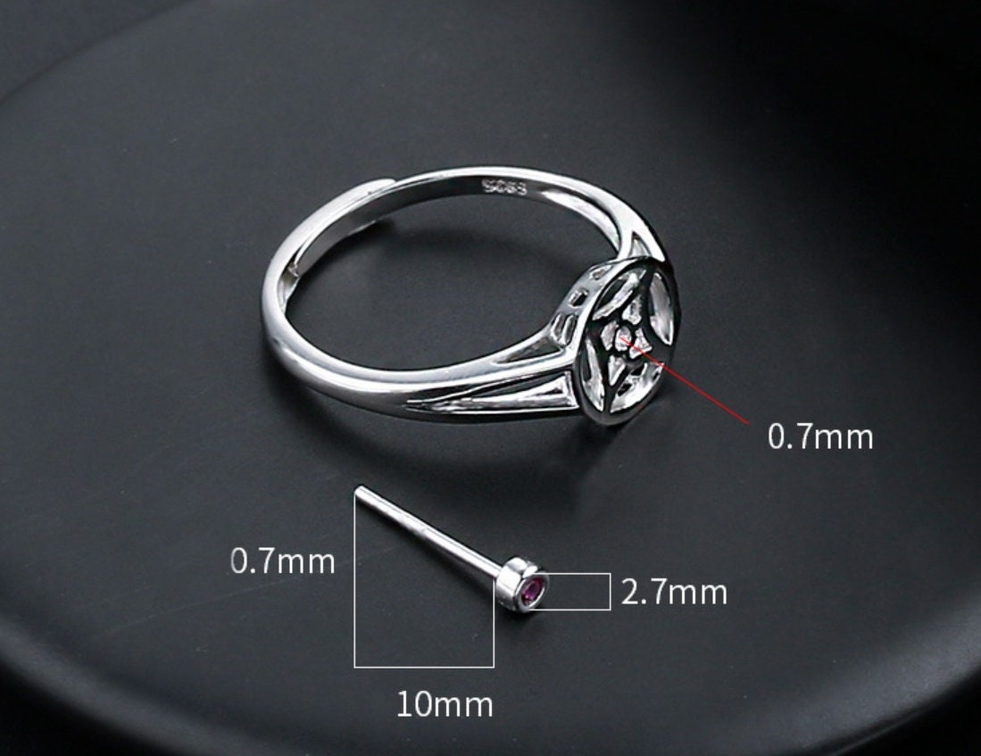 Ring Blank Setting 1pc Sterling Silver 925 Round Pin 18k Gold Vermeil Adjustable Crystals White Gold 8-9mm One Bead No Prongs Wholesale