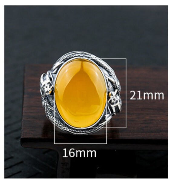 Ring Blank Setting 1pc Sterling Silver 925 Retro Dragon Oval Base Fine 16x21mm For One Stone Gemstone Adjustable No Prongs Wholesale