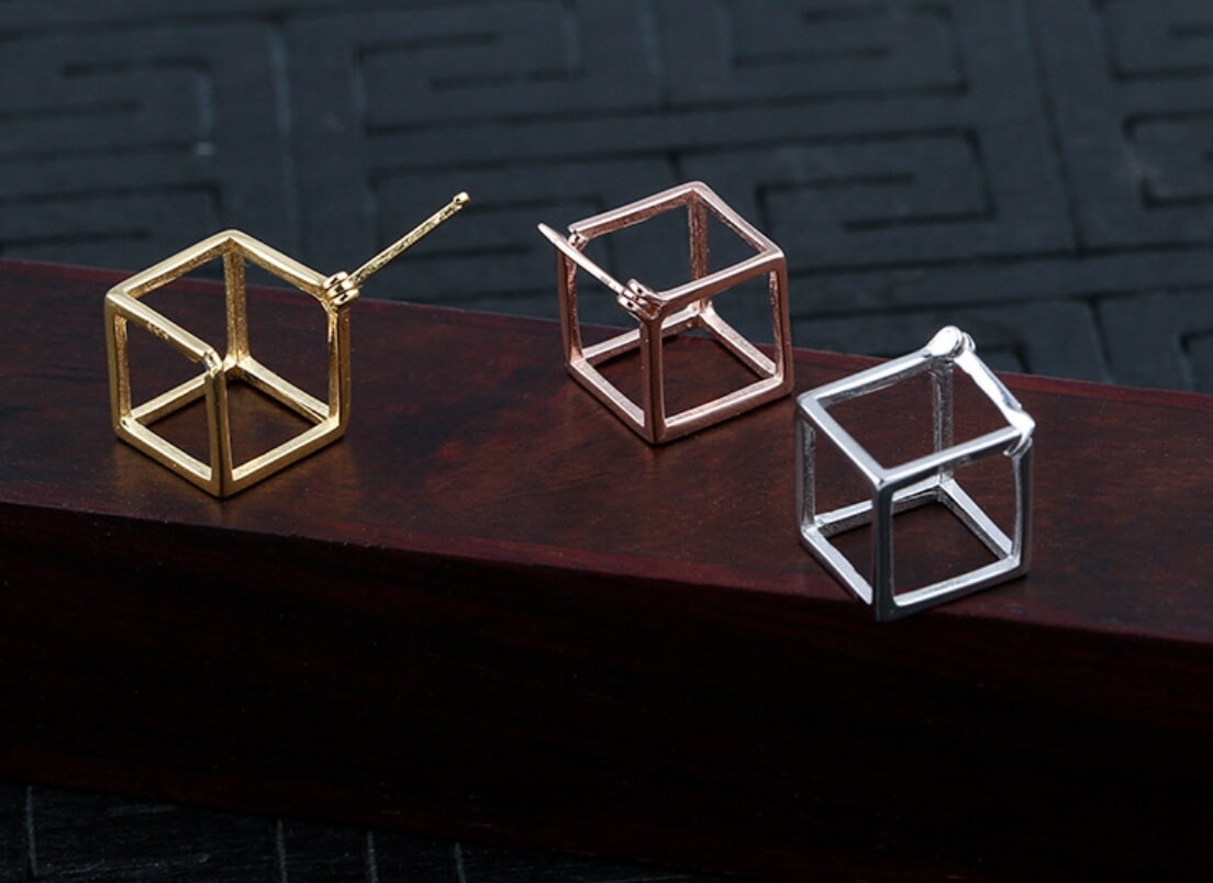 Cube Square Box Pendant Setting Bulk Sterling Silver Rose Gold Fine 925 8-10mm Bezel For One Pearls Bead No Prongs DIY Jewelry Wholesale