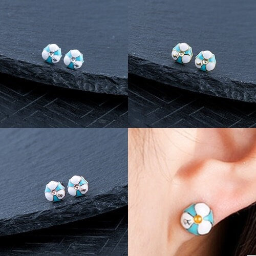 Candy Flower Pin Cup Base Earrings Stud Setting Sterling Silver Rose Gold Fine 925 2x2mm For One Pearl Bead No Prongs DIY Jewelry Wholesale