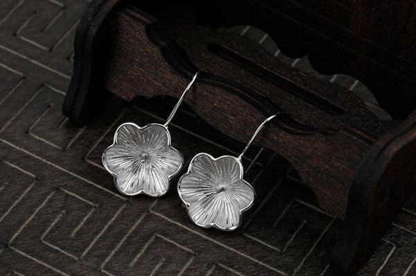 Retro Flower Cup Pin Base Earrings Hook Setting Sterling Silver Fine 925 8-12mm For One Pearl Bead No Prongs DIY Jewelry Wholesale