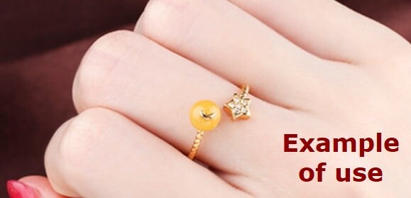 Ring Blank Setting 1pc 925 Sterling Silver Crystal CZ Star Cup Pin Gold Fine For One 5-7mm Pearl Bead Top Drilled Charm Adjustable Wholesale