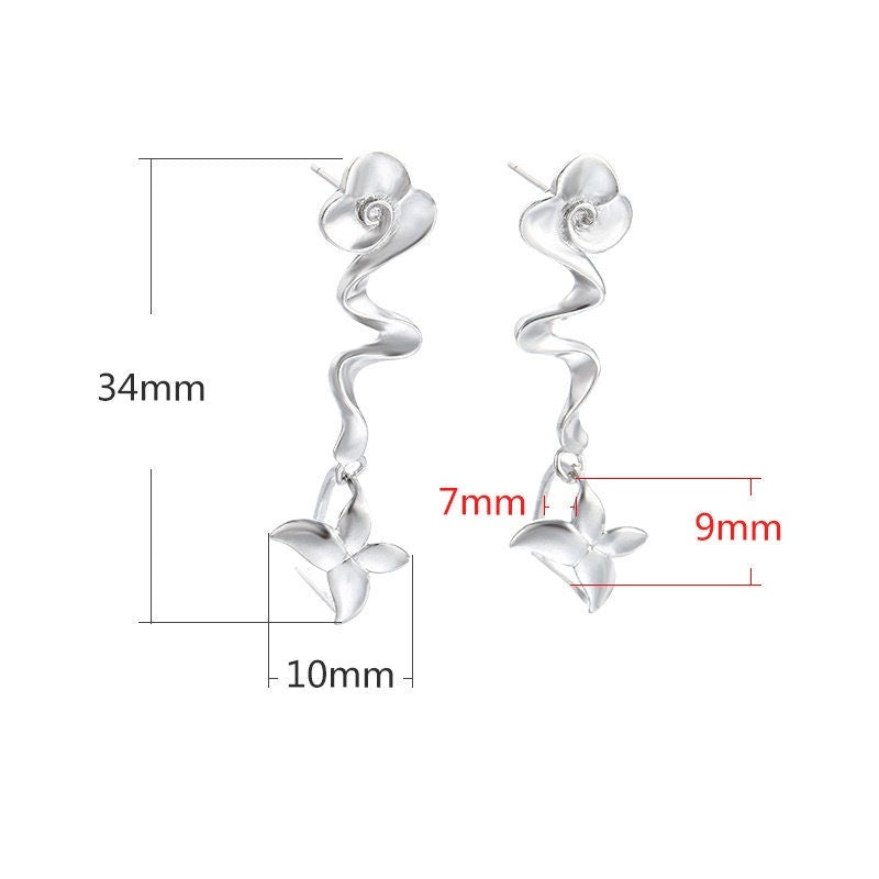 Vintage Wave Flower Base Earrings Stud Setting Sterling Silver Gold Fine 925 7x9mm For One Stone Gemstone No Prongs DIY Jewelry Wholesale