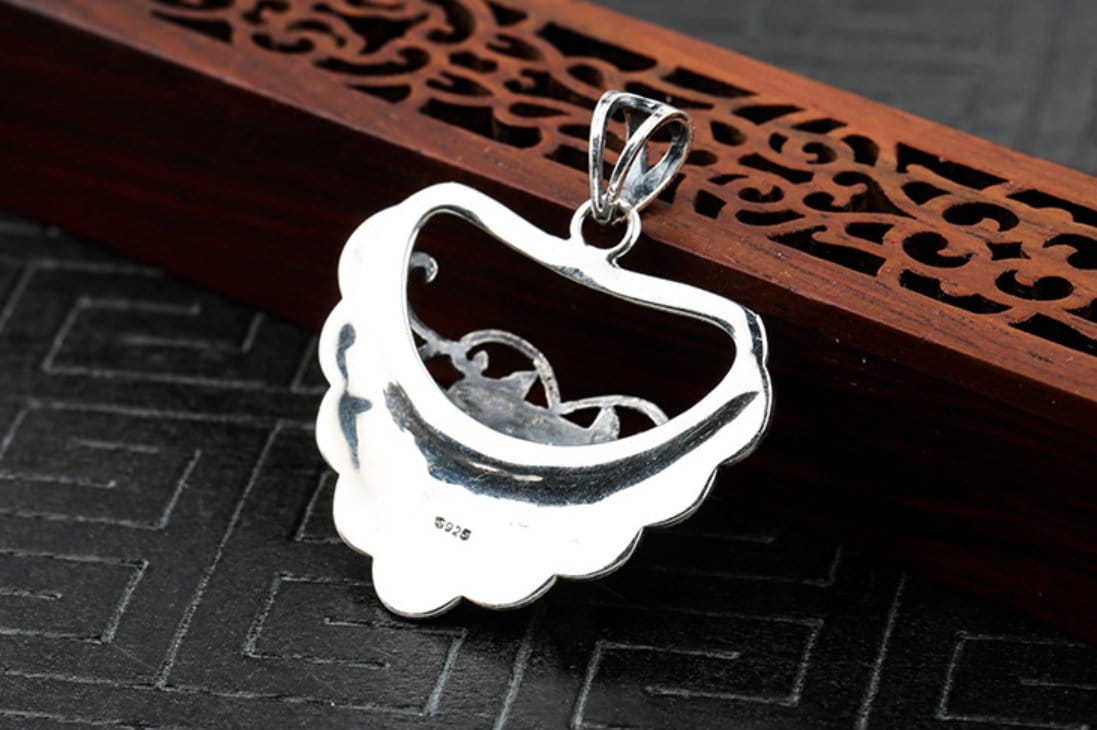 Retro Heart Love Cup Base Pendant Setting Tray Bulk Sterling Silver Fine 925 17x30mm For One Stone Bead No Prongs DIY Jewelry Wholesale