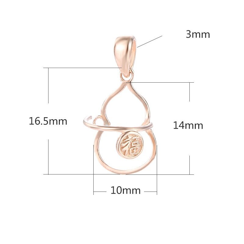 Pumpkin Buckle Clip Pendant Setting Sterling Silver Rose White Gold Fine 925 10x14 mm For One Stone Gemstone No Prongs DIY Jewelry Wholesale