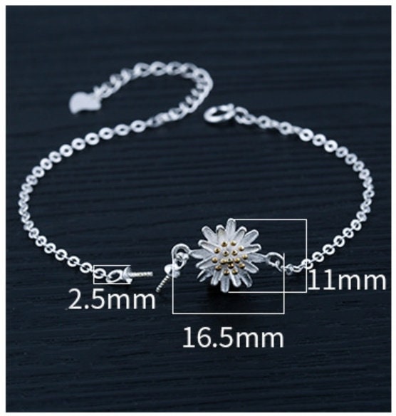 Flower Cup Chain Bracelet Setting Tray Bulk Sterling Silver White Gold Fine 925 6-14mm For One Pearl Bead Adjustable DIY Jewelry Wholesale