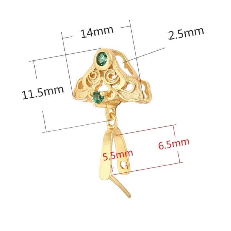 Vintage Flower Buckle Clip Pendant Setting Sterling Silver Antique Fine 925 5.5x6.5mm For One Stone Gemstone No Prongs DIY Jewelry Wholesale