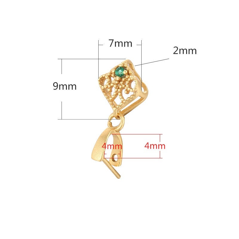 Crystals Flower Buckle Clip Pendant Setting Sterling Silver Rose Gold Fine 925 4x4mm For One Stone Gemstone No Prongs DIY Jewelry Wholesale