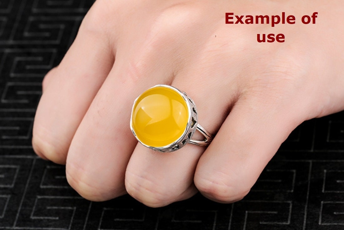 Ring Blank Setting 1pc Sterling Silver 925 Vintage Ethno Round Base Fine 18x18mm For One Stone Gemstone Adjustable No Prongs Wholesale