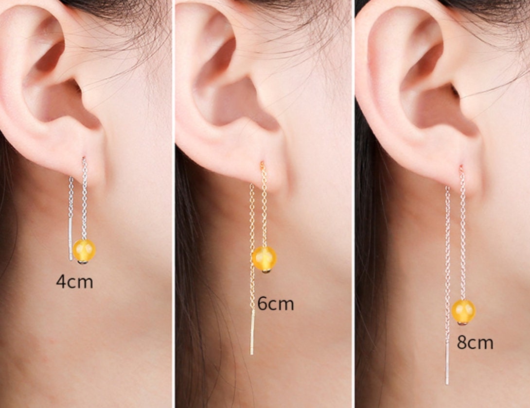 Simple Chain Pin Base Earrings Stud Setting Sterling Silver Rose Gold Fine 925 40 60 80mm For One Pearl Bead No Prongs DIY Jewelry Wholesale