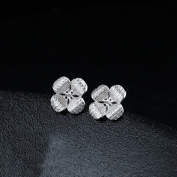 Flower Pin Cup Base Earrings Stud Setting Sterling Silver White Gold Fine 925 6-8mm For One Pearl Bead No Prongs DIY Jewelry Wholesale