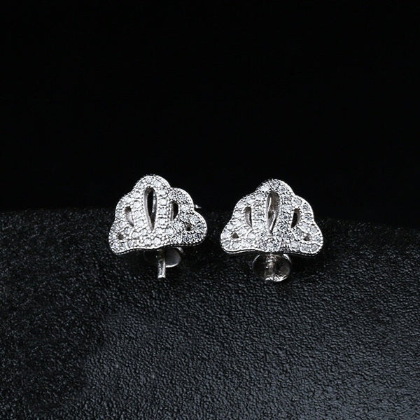 Crystals Crown Pin Cup Base Earrings Stud Setting Tray Bulk Sterling Silver Fine 925 6-10mm For One Pearl No Prongs DIY Jewelry Wholesale