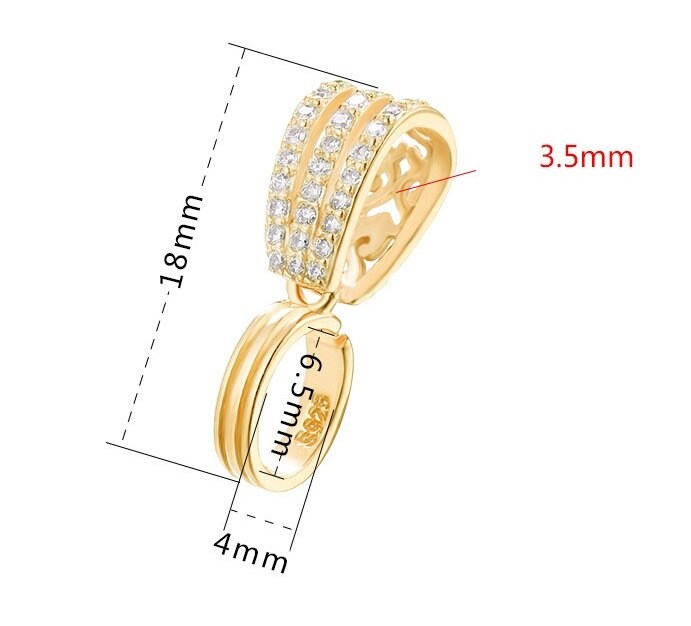 Crystals Leaf Buckle Clip Pendant Setting Base Sterling Silver Gold Fine 925 4x6.5 mm For One Donut Bead No Prongs DIY Jewelry Wholesale