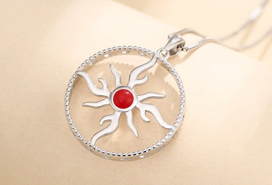 Round Base Sun Pattern Pendant Setting Bezel Sterling Silver Gold Fine 925 24x24mm For One Stone Gemstone No Prongs DIY Jewelry Wholesale