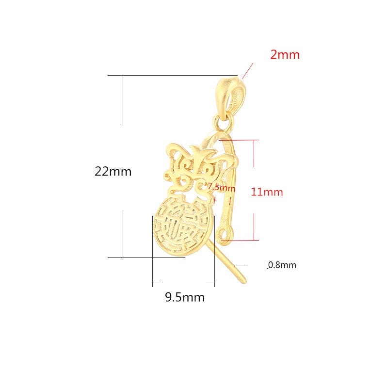 Vintage Butterfly Buckle Clip Pendant Setting Bezel Sterling Silver Gold Fine 925 7.5x11mm For One Bead No Prongs DIY Jewelry Wholesale