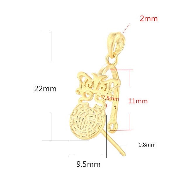 Vintage Butterfly Buckle Clip Pendant Setting Bezel Sterling Silver Gold Fine 925 7.5x11mm For One Bead No Prongs DIY Jewelry Wholesale