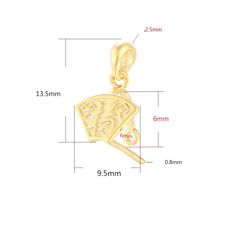 Ethno Style Trapezoid Buckle Clip Pendant Setting Wholesale Sterling Silver Rose Gold Fine 925 6x6mm For One Bead No Prongs DIY Jewelry