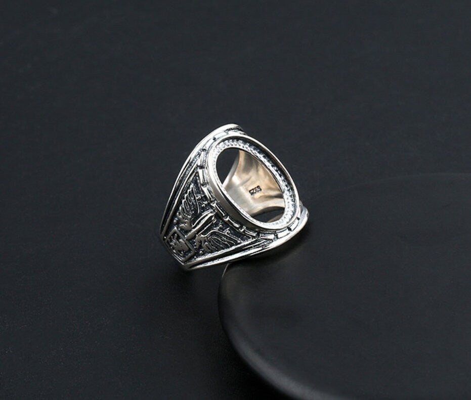 Ring Blank Setting 1pc Sterling Silver 925 Vintage Oval Base Antique Fine 11.5x16mm For One Stone Gemstone Adjustable No Prongs Wholesale