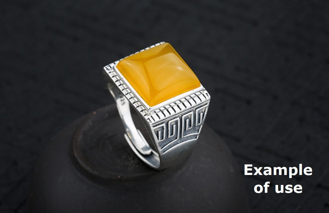 Ring Blank Setting 1pc Sterling Silver 925 Vintage Ethno Square Base Fine 13x13mm For One Stone Gemstone Adjustable No Prongs Wholesale