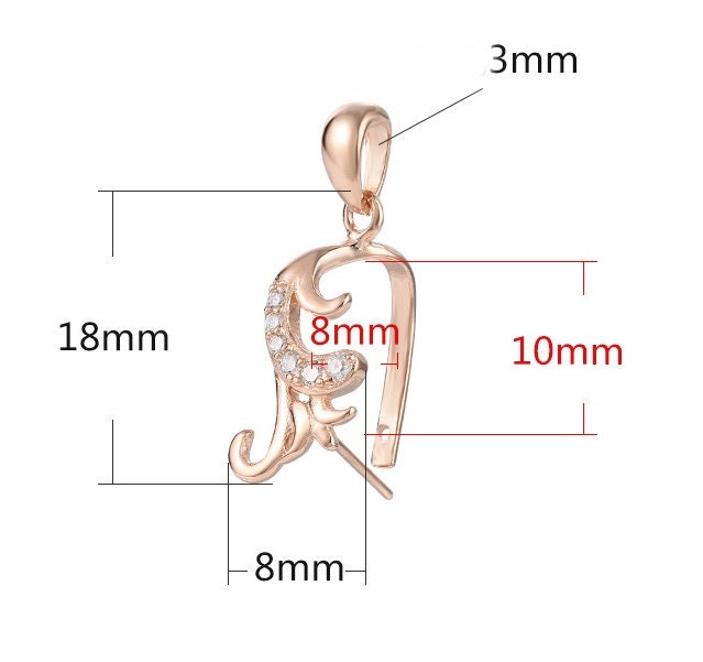 Crystals Flower Buckle Clip Pendant Setting Sterling Silver Rose Gold Fine 925 7-11mm For One Stone Bead No Prongs DIY Jewelry Wholesale