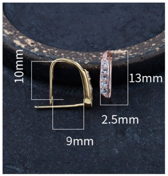 Crystals Buckle Clip Pendant Setting Sterling Silver Rose Gold Fine 925 9x9 mm For One Stone Gemstone No Prongs DIY Jewelry Wholesale