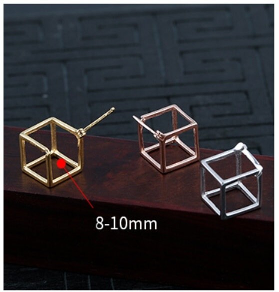 Cube Square Box Pendant Setting Bulk Sterling Silver Rose Gold Fine 925 8-10mm Bezel For One Pearls Bead No Prongs DIY Jewelry Wholesale