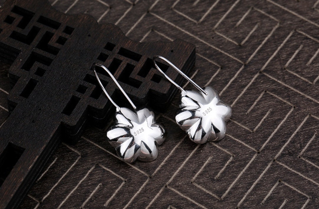 Retro Flower Cup Pin Base Earrings Hook Setting Sterling Silver Fine 925 8-12mm For One Pearl Bead No Prongs DIY Jewelry Wholesale