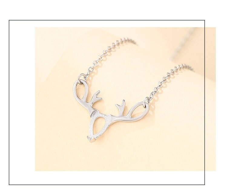 Deer Antlers Teardrop Base Pendant Setting Bezel Sterling Silver White Gold Fine 925 5x7mm For One Stone Three Prongs DIY Jewelry Wholesale