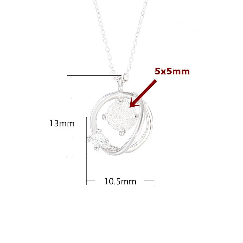 Crystals Circle Round Plate Pendant Blank Setting Sterling Silver White Gold Fine 925 5x5mm For One Stone Four Prongs DIY Jewelry Wholesale