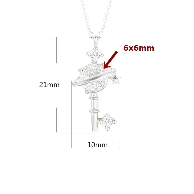 Crystals Key Round Plate Base Pendant Setting Fine Sterling Silver White Gold 925 6x6mm For One Stone Three Prongs DIY Jewelry Wholesale