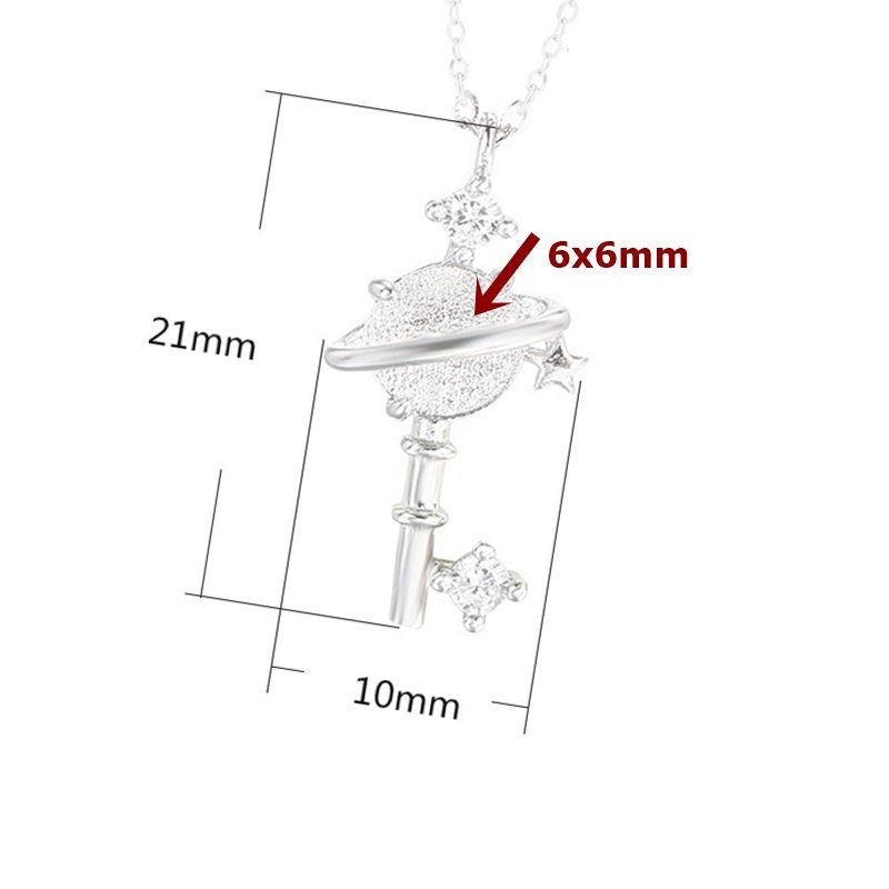 Crystals Key Round Plate Base Pendant Setting Fine Sterling Silver White Gold 925 6x6mm For One Stone Three Prongs DIY Jewelry Wholesale