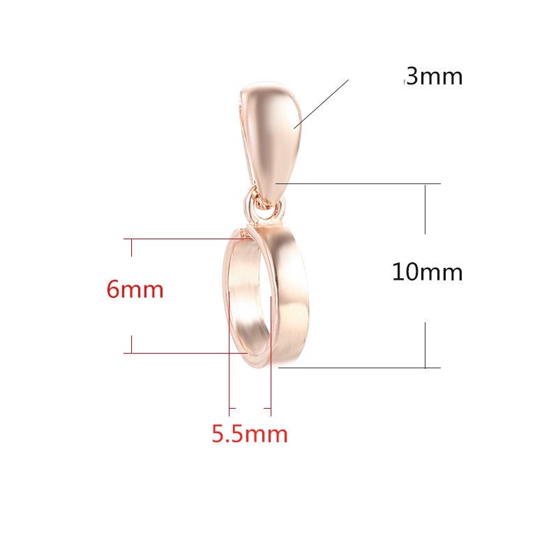 Smooth Teardrop Buckle Pendant Setting Bulk Sterling Silver Rose Gold Fine 925 5.5x6mm For One Donut Bead No Prongs DIY Jewelry Wholesale