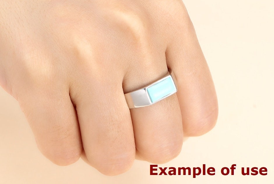 Ring Blank Setting 1pc Sterling Silver 925 Smooth Rectangle Base Retro Fine 5x10mm For One Stone Gemstone Adjustable No Prongs Wholesale