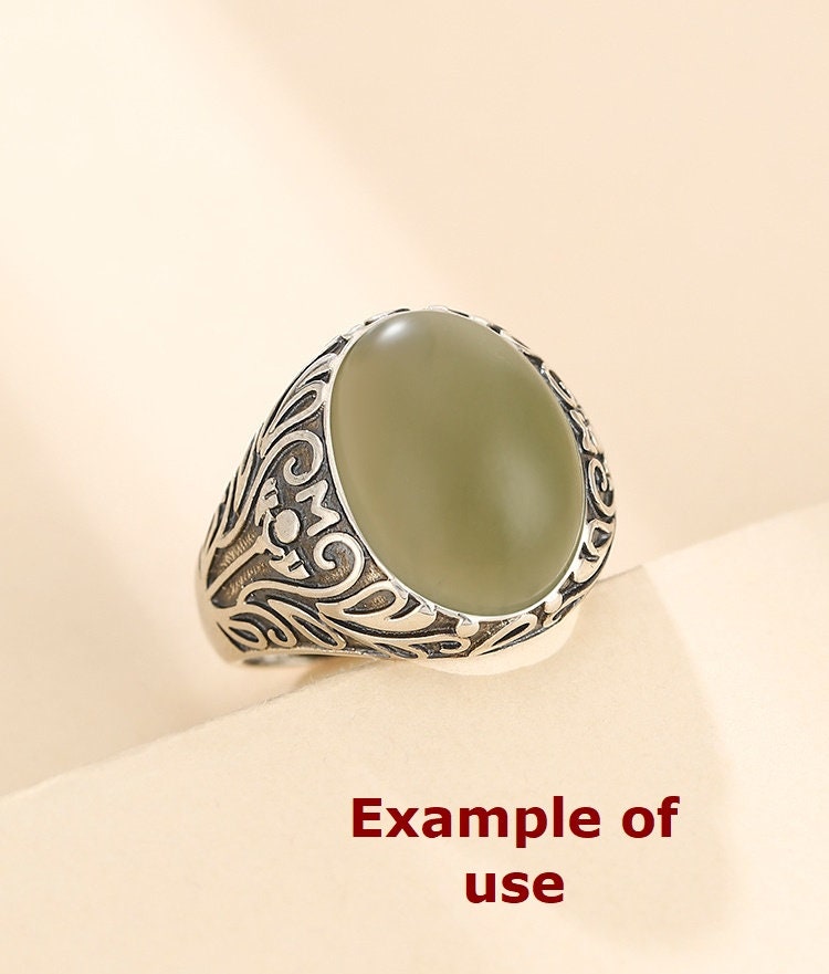 Ring Blank Setting 1pc Sterling Silver 925 Retro Pattern Oval Adjustable Vintage Fine 13x18mm For One Stone Gemstone No Prongs Wholesale