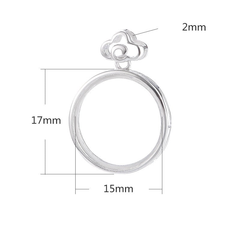 Retro Flower Round Base Pendant Setting Bezel Sterling Silver Gold Fine 925 15x15mm For One Stone Gemstone No Prongs DIY Jewelry Wholesale